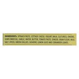Kitchen Of India Dinner - Spinach with Cottage Cheese and Sauce - Palak Paneer - 10 oz - case of 6 -