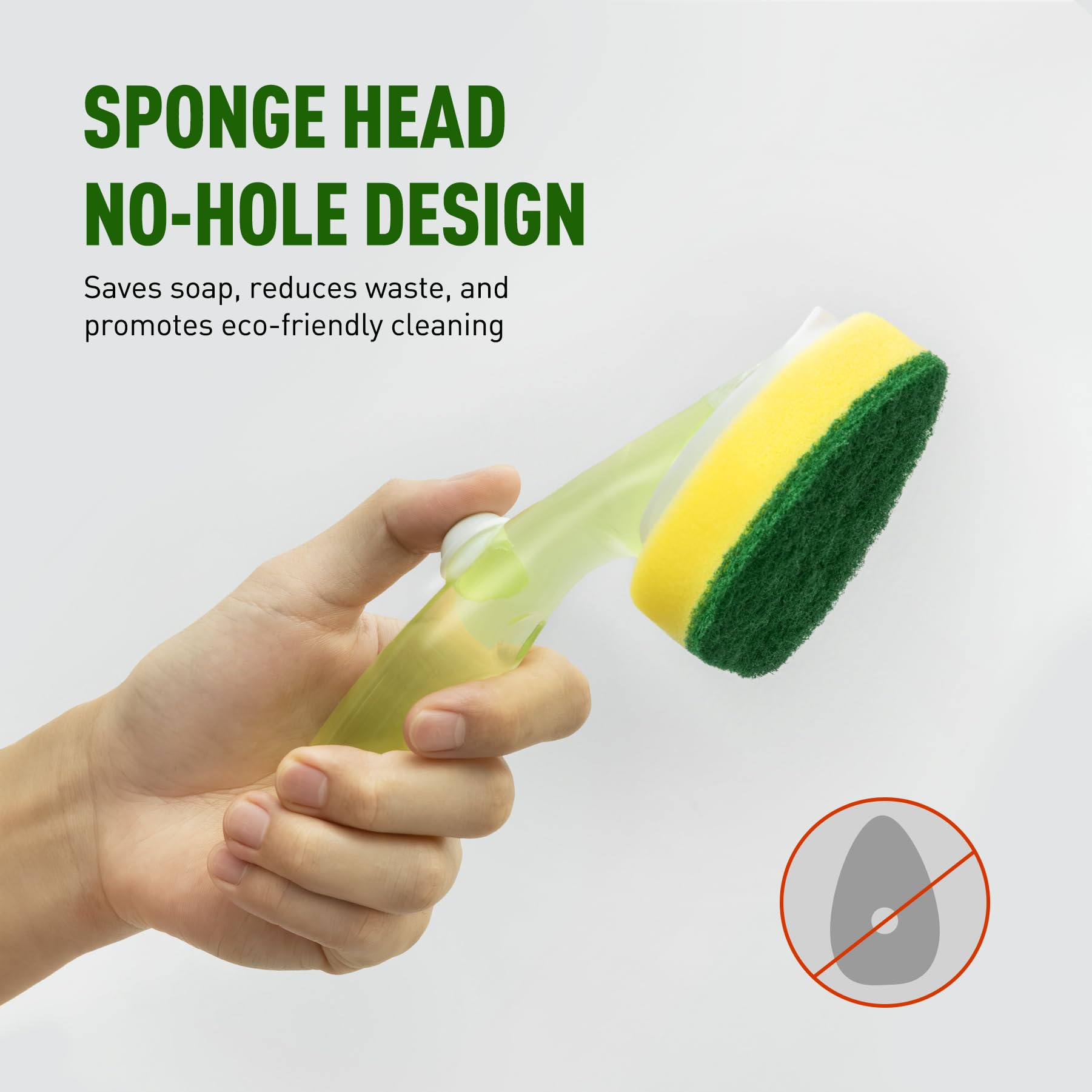 Dishwand Refills Sponge Heads for Scotch-Brite Dish Wand, Non Scratch Heavy Duty Scrub Brush Sponges, Soap Dispensing Scrubbers, Dish Wand Refill Head