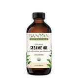 Banyan Botanicals Sesame Oil - Organic & Unrefined Sesame Oil for Skin, Body, Hair & More - Multiple Sizes - 8 oz - Non GMO Sustainably Sourced Vegan