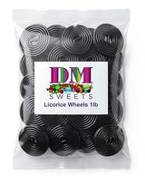 Black Licorice Wheels Candy 1 lb Bag - Soft Chewy Classic Twists Bulk Retro Snack Treats. Approximately 40 Wheels per Bag