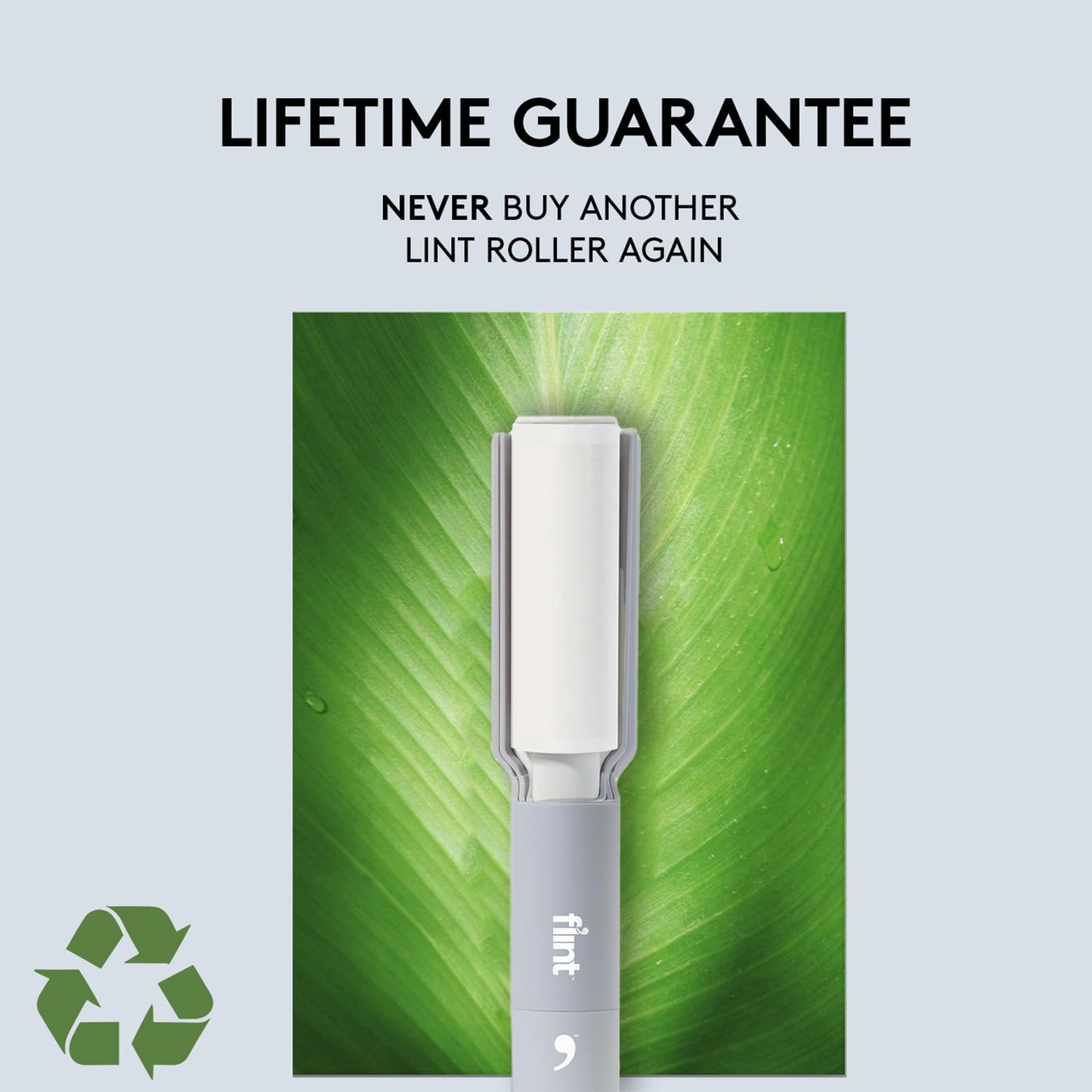 Flint Plus XL Retractable Lint Remover & Pet Hair Roller for Clothes - Refillable & Reusable Lint Roller with 140 Extra Sticky Tear-Off Sheets - Value