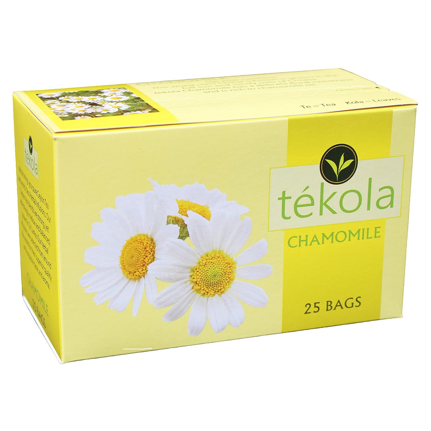 Tekola, 2 pack Chamomile Tea, a premium blend of Croatian Grown Chamomile Tea. Pleasantly floral with fragrant hints of apples and pineapple, 2 packs