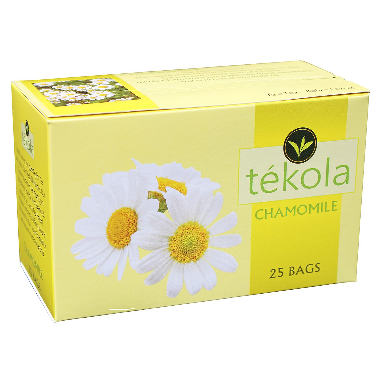 Tekola, 2 pack Chamomile Tea, a premium blend of Croatian Grown Chamomile Tea. Pleasantly floral with fragrant hints of apples and pineapple, 2 packs