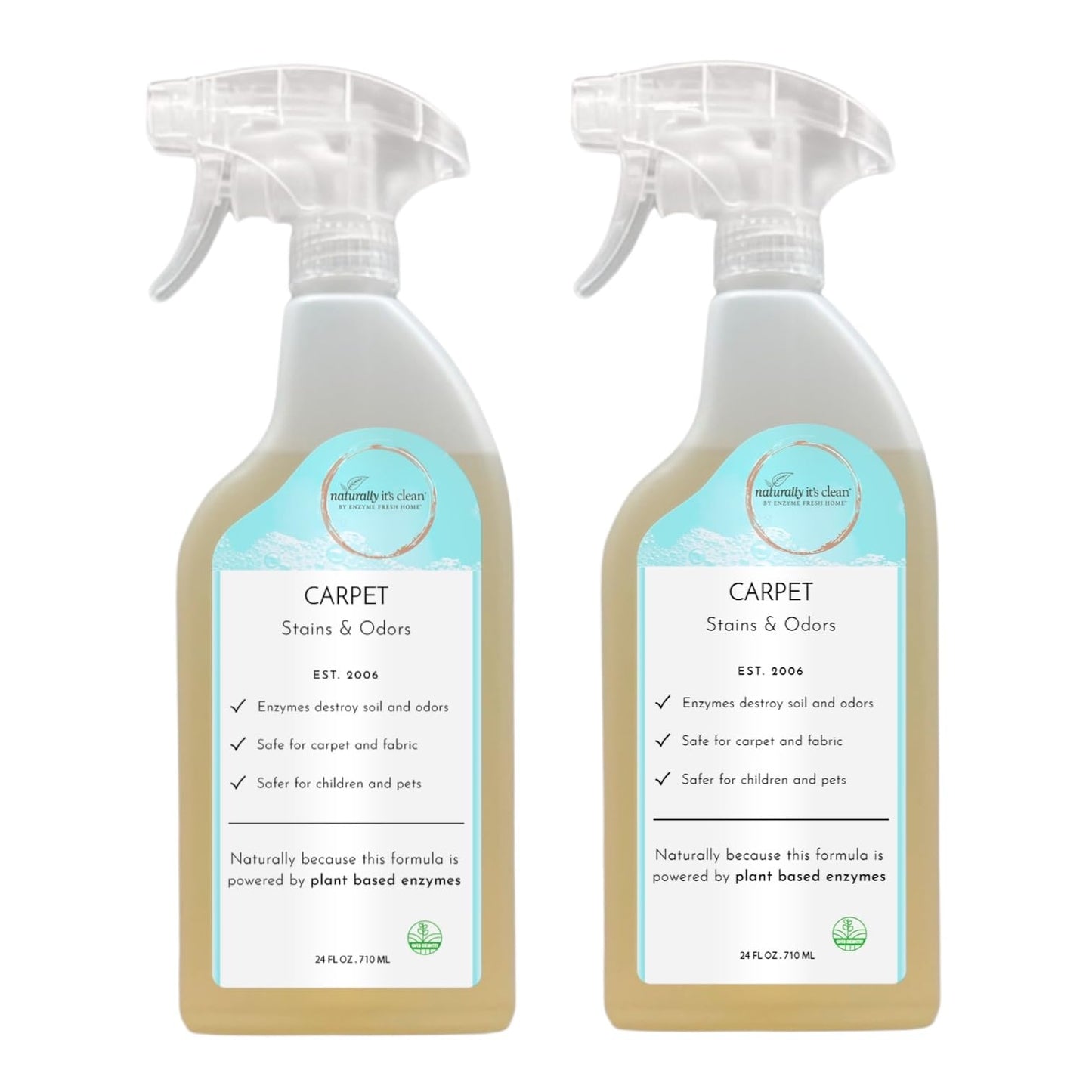 naturally it's clean Carpet Stains & Odors Cleaner; Plant Based Enzyme Safely Cleans Pet/Food Stains, Grease & Ink from Carpets, Rugs, Upholstery