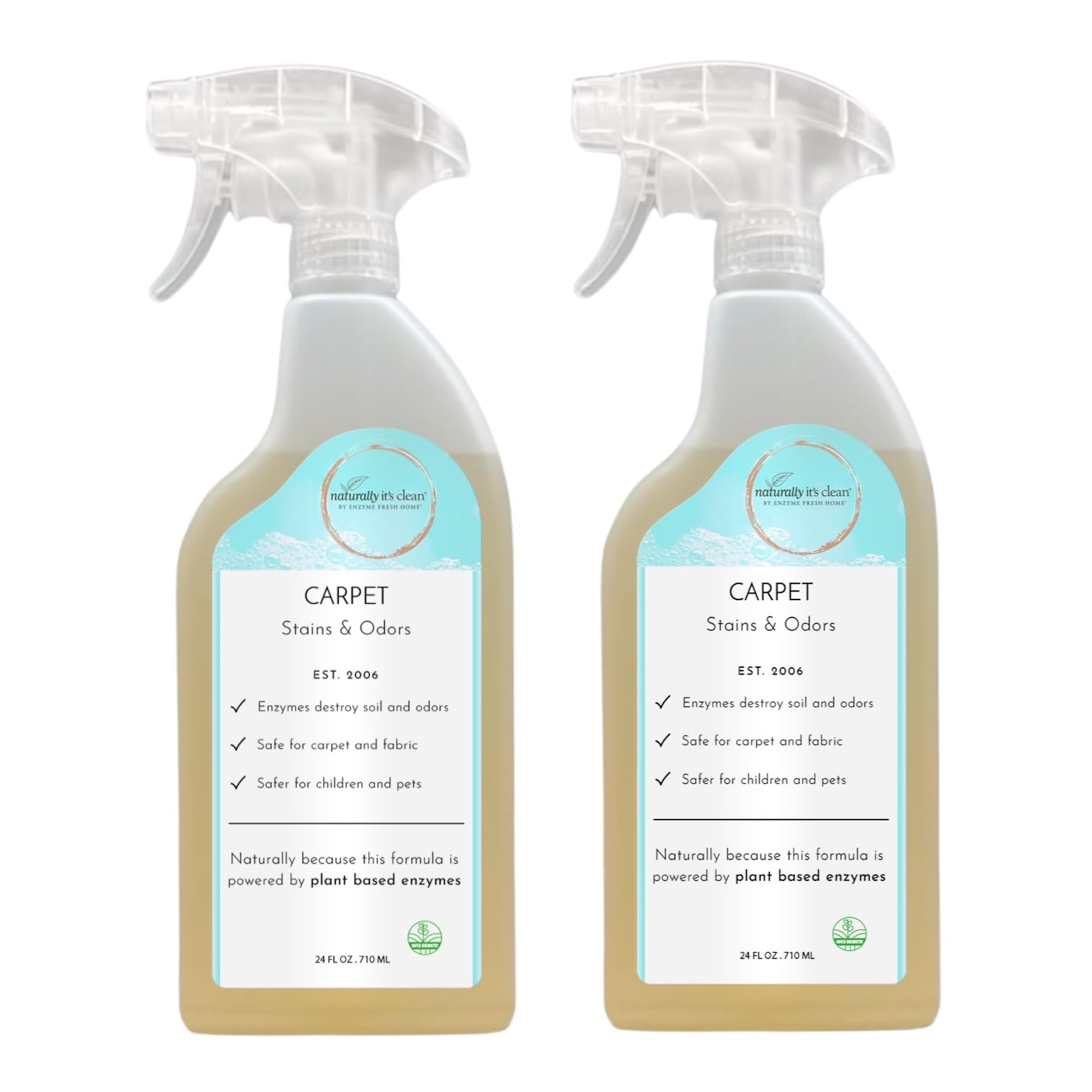 naturally it's clean Carpet Stains & Odors Cleaner; Plant Based Enzyme Safely Cleans Pet/Food Stains, Grease & Ink from Carpets, Rugs, Upholstery