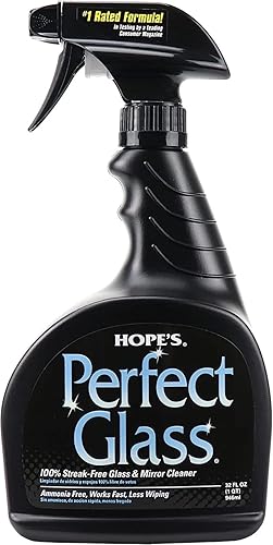 HOPE'S Perfect Glass Cleaner Spray, Streak-Free, Ammonia-Free Window, Mirror, Screen, Tinted Glass, and Shower Door Cleaner, Indoor and Outdoor Glass
