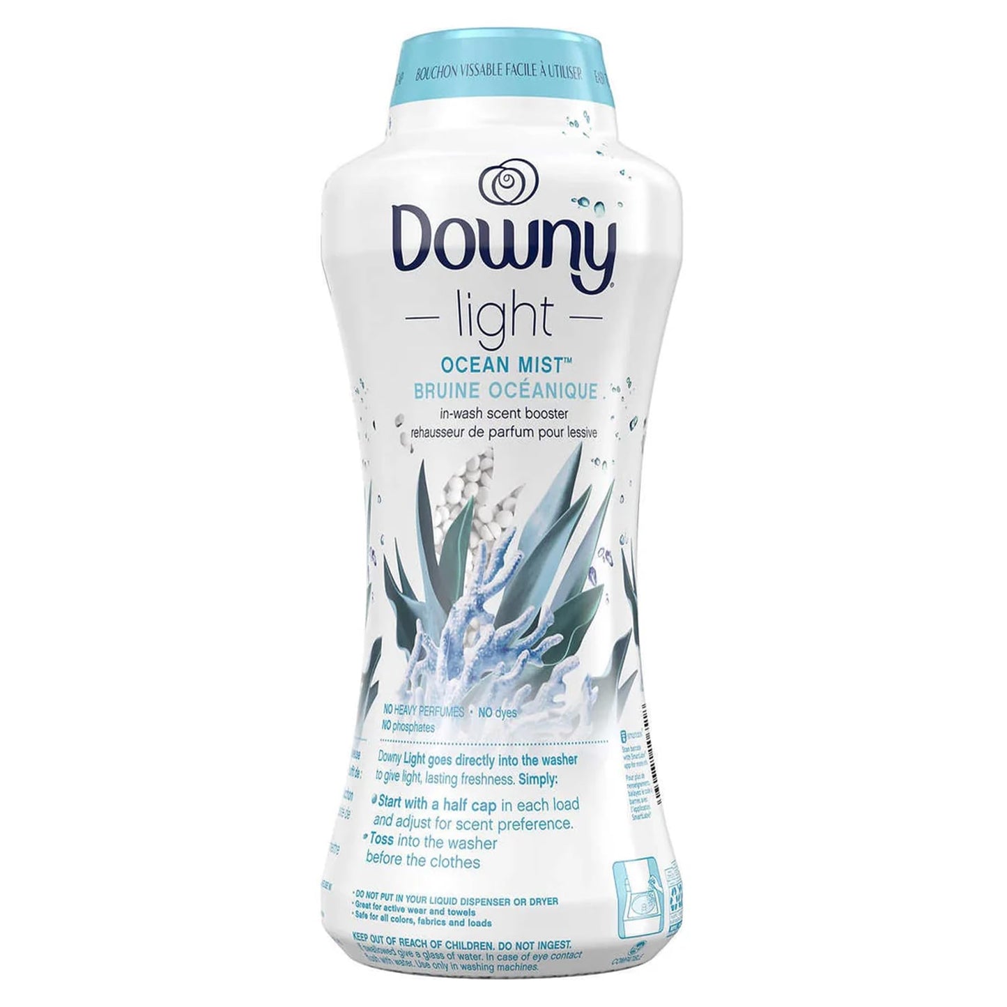 Downy Light In-Wash Scent Booster Beads, Ocean Mist (34 oz.), 1 Count (Pack of 1)