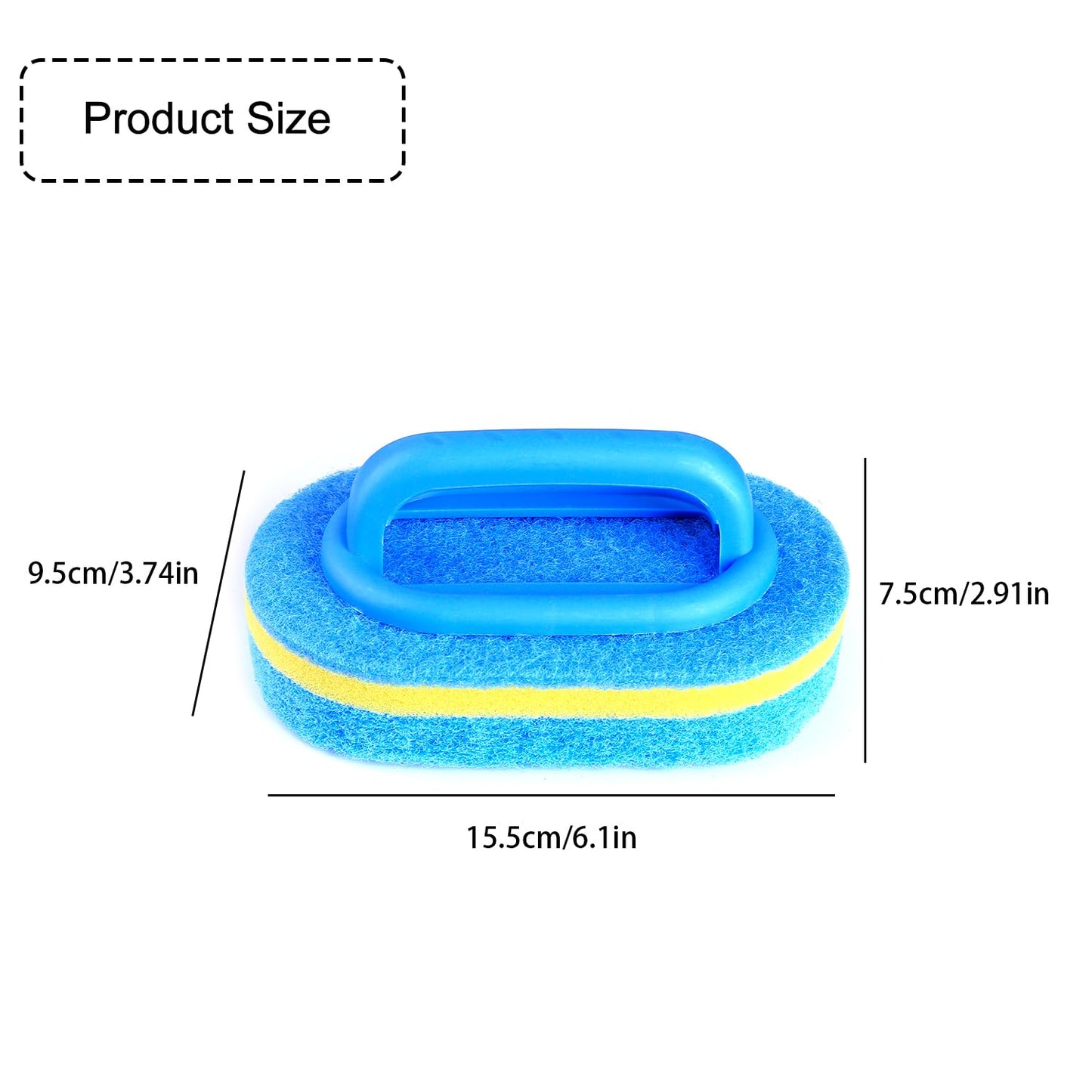 Tabanzhe Cleaning Brush - Hand Tool Three Layer Multi-functional Cleaning Brush with Handle Comfortable Hold Save Time Suitable for Kitchen Bathroom