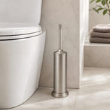 Nickel Toilet Brush and Holder Set?Extra Long Handled Toilet Bowl Brush and Holder?Stainless Steel Heavy Duty Toilet Brush for Bathroom,Deep Cleaning