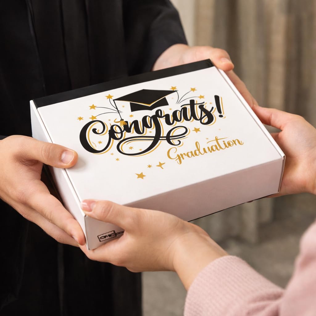 Graduation Cookies Gift Basket Box 2026 | Individually Wrapped | 4 Pack | Congratulations Congrats Grad for Women Men Kids | Food Gift | Nut Free |