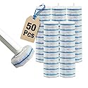 40 Disposable Toilet Brush Replacement Pads, Wall Mounted Toilet Holder Set Toilet Cleaning System Starter Kit, Toilet Stick Pads (Blue)