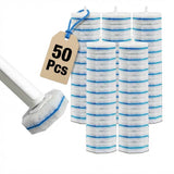 40 Disposable Toilet Brush Replacement Pads, Wall Mounted Toilet Holder Set Toilet Cleaning System Starter Kit, Toilet Stick Pads (Blue)