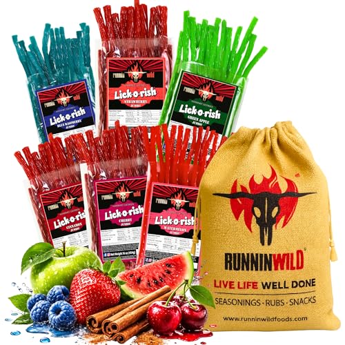Delicious Licorice Candy Variety Pack - 6 Lbs of Soft, Chewy, Flavor-Packed Licorice in 6 Fun & Fruity Flavors - 1lb Bags Each - Perfect for Father’s