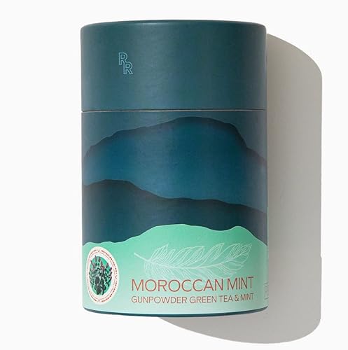 Red Rooster Tea Moroccan Mint - Gunpowder Green Tea with Peppermint, Spearmint & Marigold - 4oz Loose Leaf Canister - Makes ~36 Cups