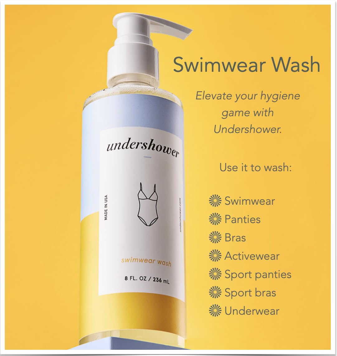 Undershower Swimwear Detergent, 75 to 100 Washes, Delicate Hand Wash Detergent for Shower, Laundry Sink Soap for Strong Odors and Blood Stain Removal