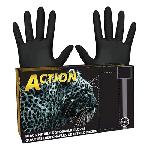 Shamrock Nitrile Black Disposable Gloves - 6 mil, Latex-Free, Powder-Free, Rubber Glove, Non-Medical Use, Powder-Free, Medium, 83012