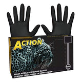 Shamrock Nitrile Black Disposable Gloves - 6 mil, Latex-Free, Powder-Free, Rubber Glove, Non-Medical Use, Powder-Free, Medium, 83012