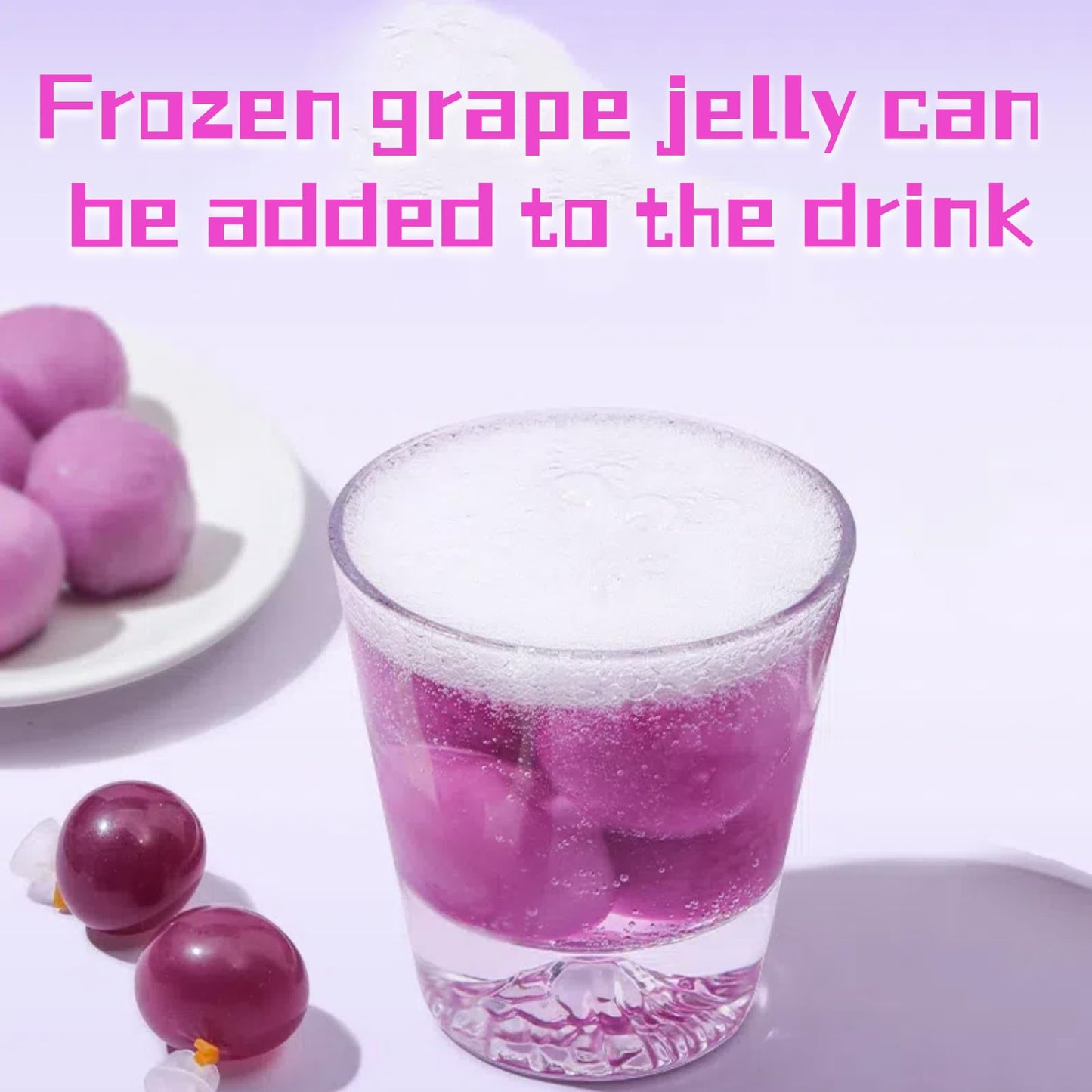 Kyoho Grape Jelly Bites - Sweet & Tangy Japanese-Inspired Gel Snacks, 280g/10 Piece Fruity Popping Jellies with Real Grape Flavor, Family-Friendly