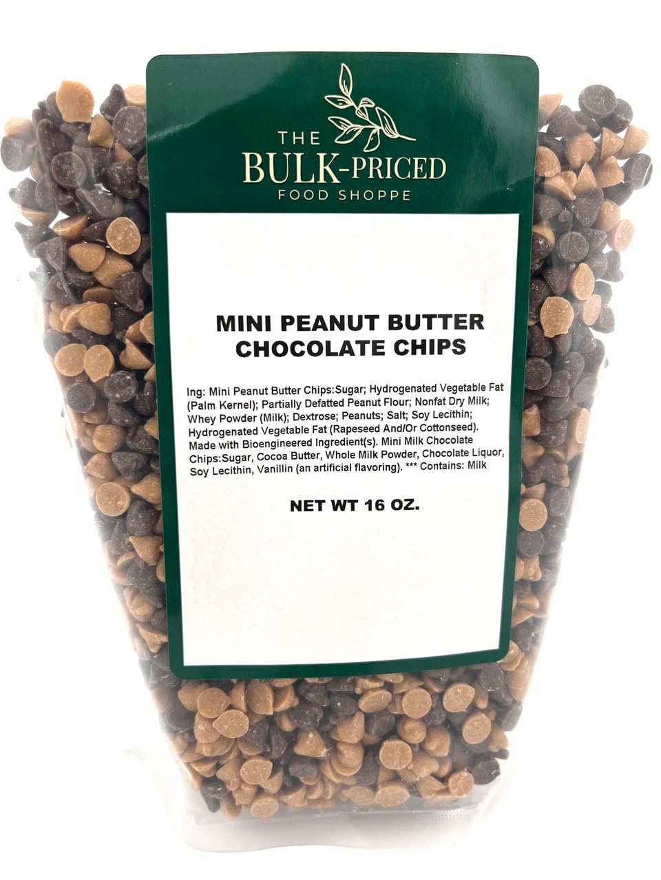 Mini Peanut Butter Chocolate Chips (1lb. Resealable Zip Lock Bag)