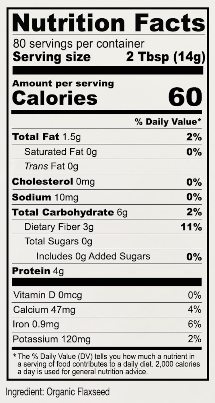 Anthony's Organic Flaxseed Meal, 2.5 lb, Gluten Free, Ground Ultra Fine Powder, Cold Milled, Keto Friendly