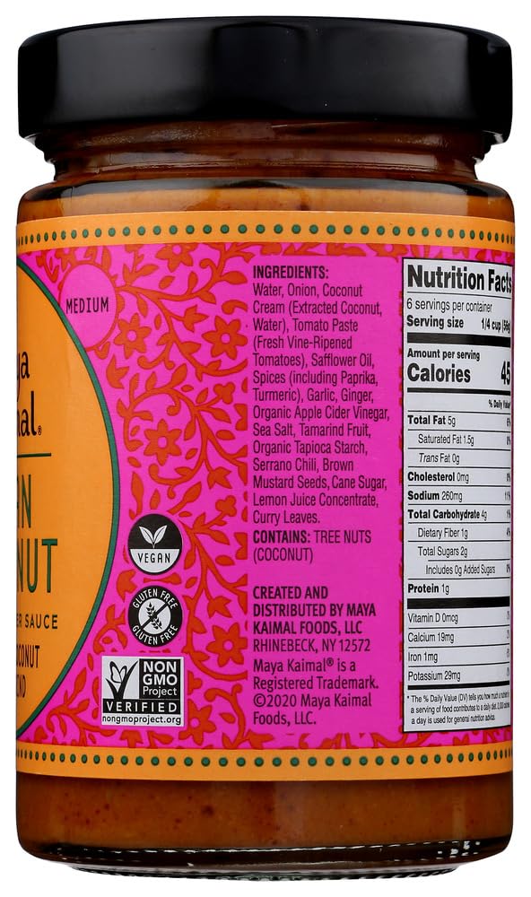 Maya Kaimal All Natural Indian Simmer Sauce - Goan Coconut - 12.5 oz (Case of 6)
