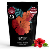 PiPi Tea Organic Hibiscus Tea Bags - Caffeine Free Herbal Tea Rich in Antioxidants, Non-GMO & Vegan, Sourced from Premium Hibiscus Flowers for Daily