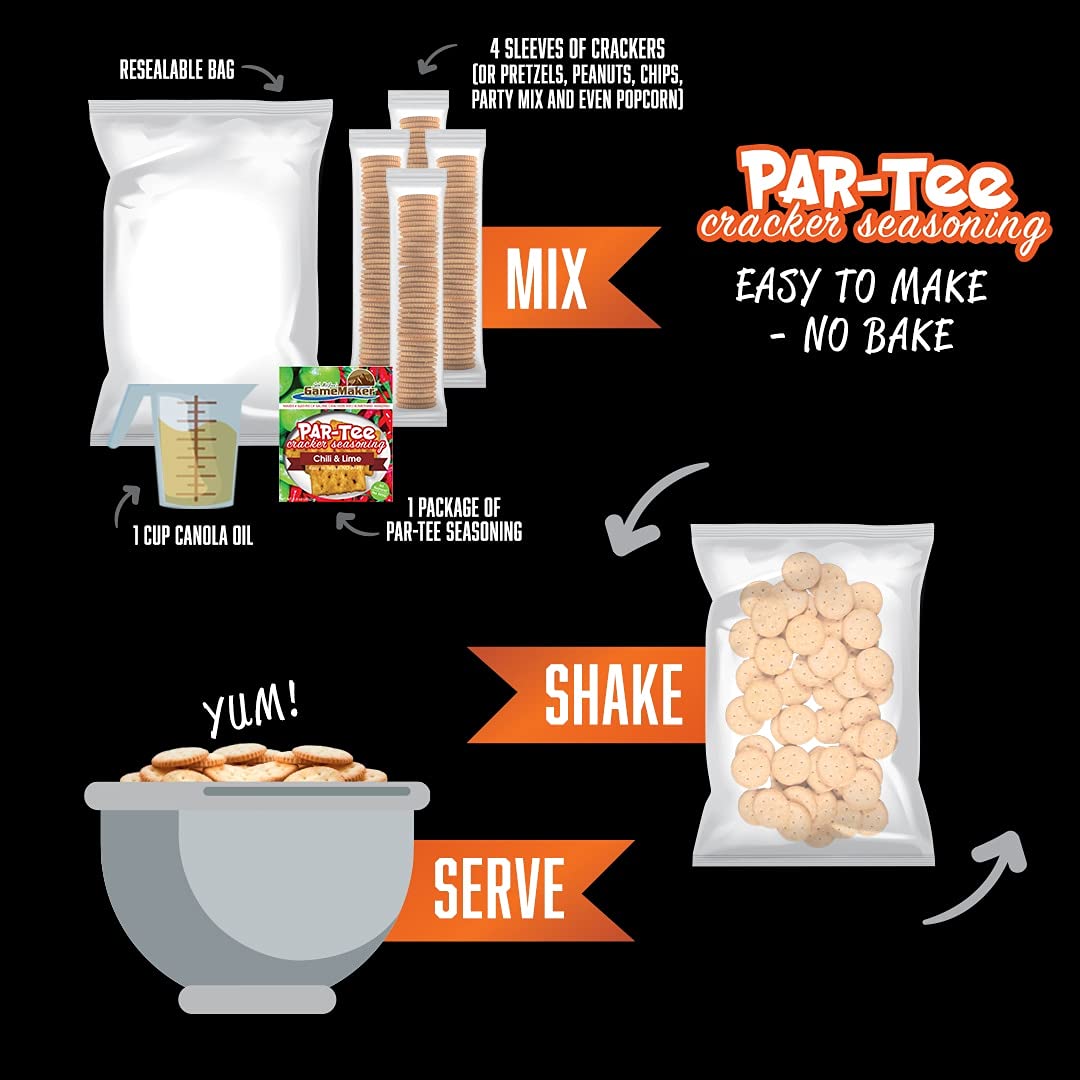 Par-Tee Cracker Seasonings - 5 Pack Variety.