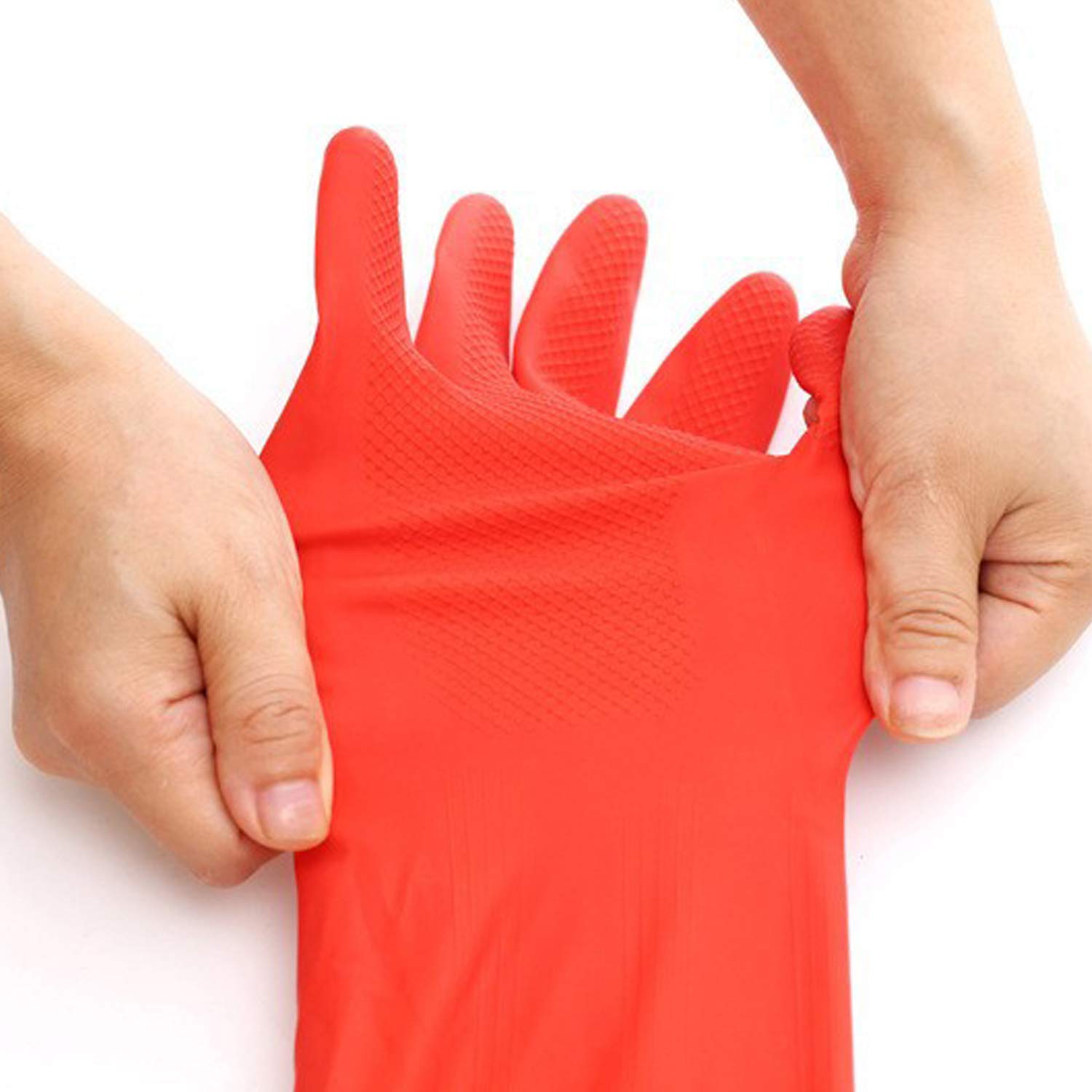 Winter dishwashing gloves waterproof rubber latex thick plus velvet kitchen brush bowl wash clothes rubber plastic housework