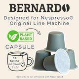 Bernardo Variety: Dolce, Perla, Forte, USDA Organic Espresso Capsules Compatible with Nespresso Original Line, Biodegradable and Home Compostable