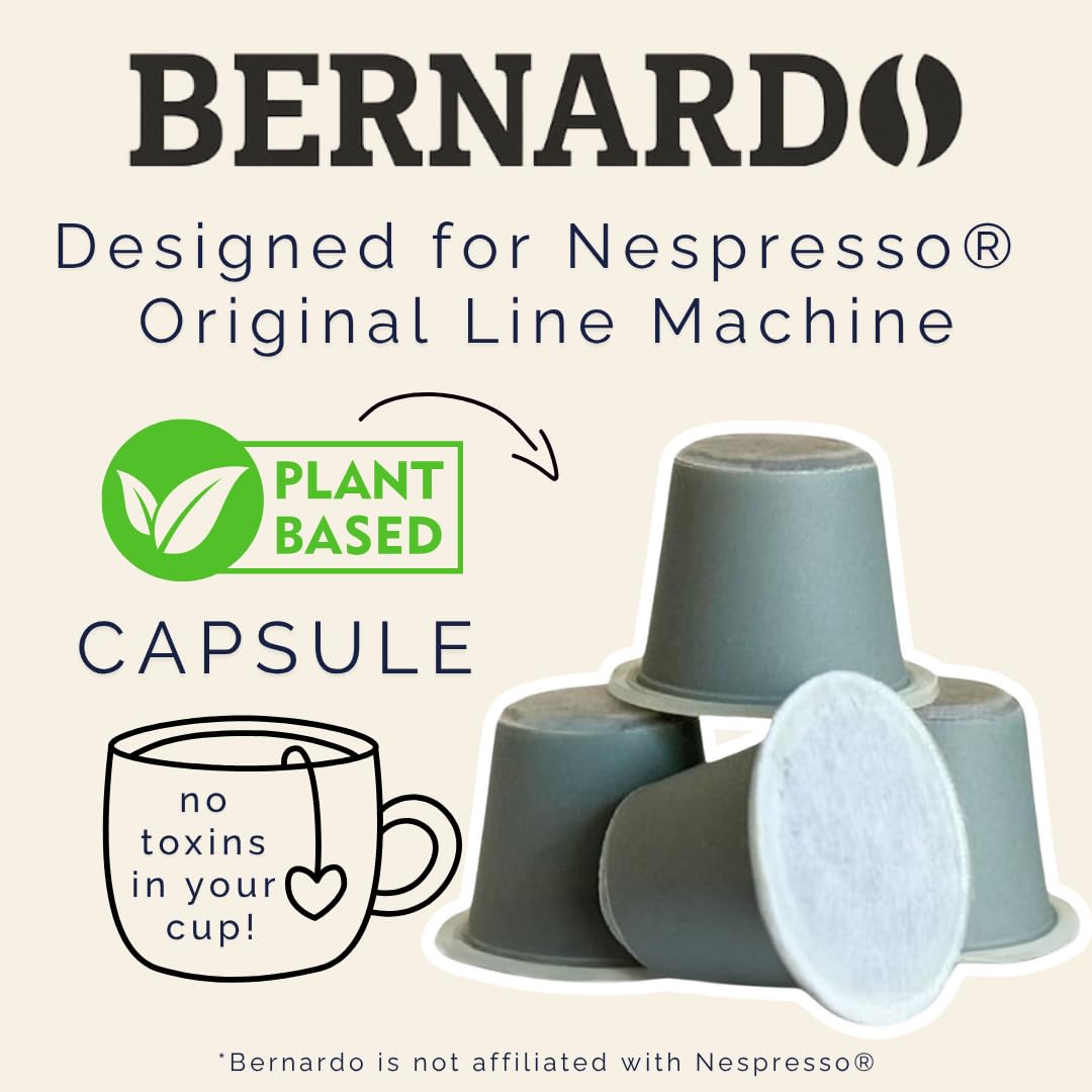 Bernardo Variety: Dolce, Perla, Forte, USDA Organic Espresso Capsules Compatible with Nespresso Original Line, Biodegradable and Home Compostable