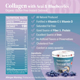 Gabriel & Daniel Instant Oatmeal w/Blueberries, Açaí & Collagen - Non-GMO, Pure and Organic Gluten Free Oats - High Protein & Fiber for Skin, Heart