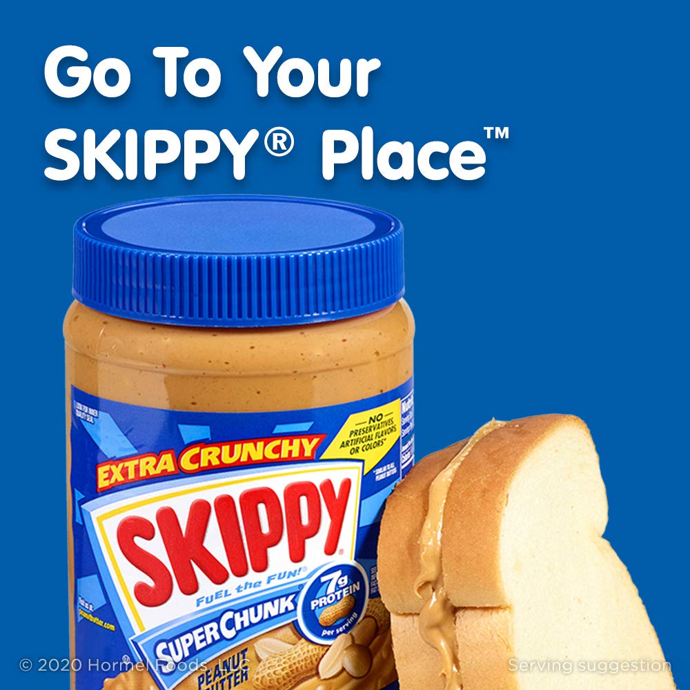 SKIPPY Chunky Peanut Butter, Crunchy Peanut Butter, Twin Pack, 40oz Jars