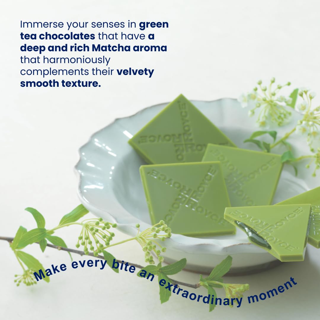 ROYCE Prafeuille Chocolat "Matcha"- Assortment of Green Tea Infused White Chocolate with Matcha Sauce Filling | Luxury Chocolate Gift Set | Japanese
