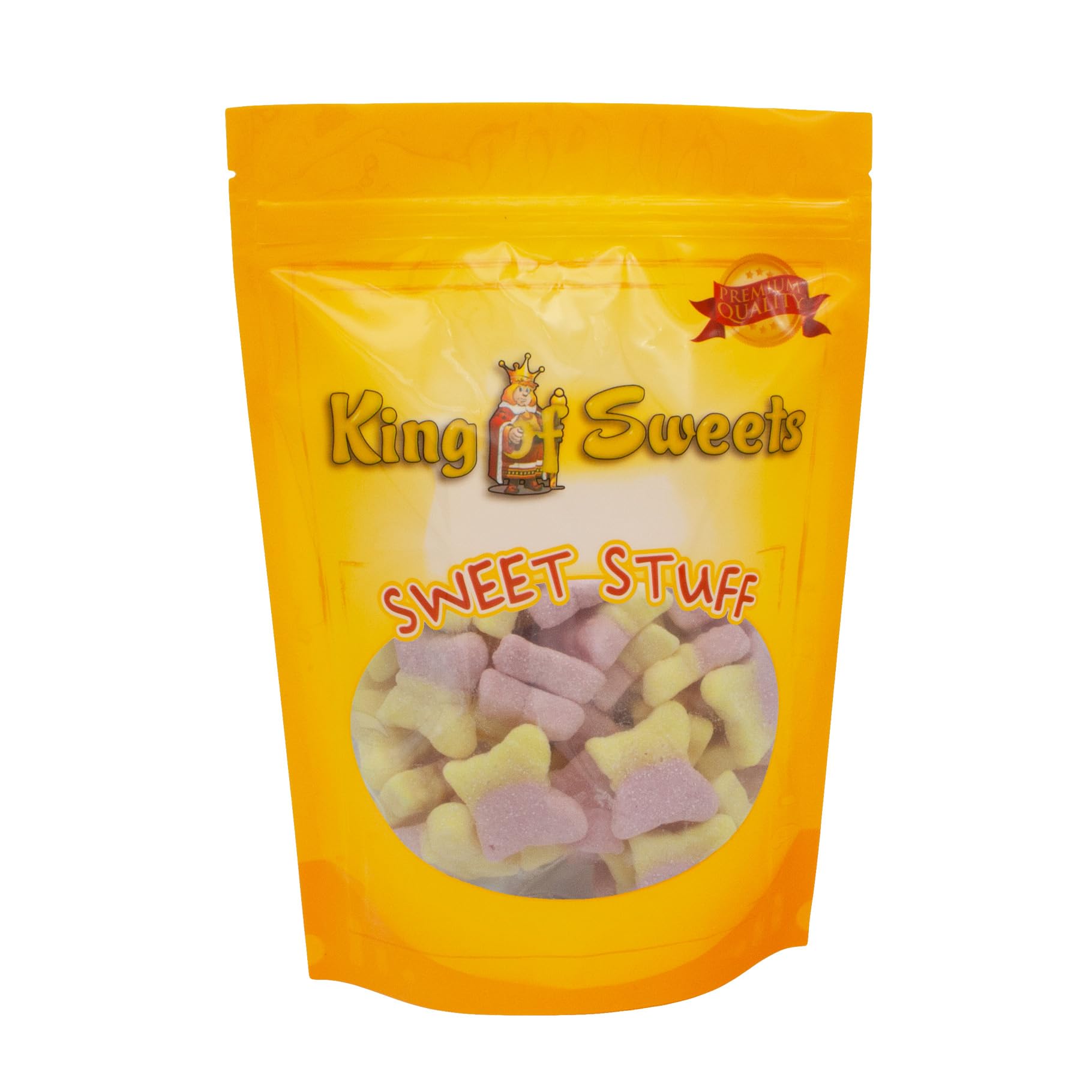 Swedish Style Sour Candy - Lemon & Strawberry Butterflies, 1 Pound Resealable Bag - Delicious Swedish Candy