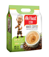 3 Pack Malaysia Famous Ah Huat White Coffee Low Fat No Sugar Added ( 3 pack x 15 Sachets )