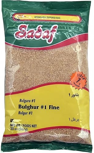 Sadaf Bulghur #1 Fine - Bulgur Wheat for Cooking and Food Flavoring - Middle Eastern Cuisine - Kosher - 20 Oz Resealable Bag