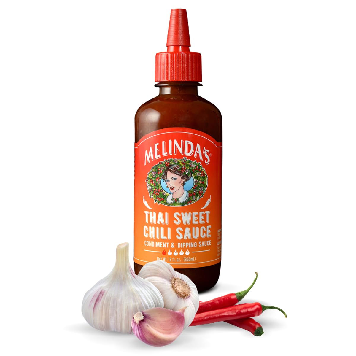 Melinda’s Thai Sweet Chili - Sweet and Mild Asian Chili Sauce Made with Whole Fresh Ingredients - Gourmet Hot & Dipping Sauce - Keto Friendly - 12oz