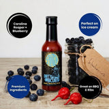 Splintered Sauce Dirty Blues Hot Sauce - Carolina Reaper and Blueberry - 5 fl Oz- Vegetarian - Fiery and Fruity Hot Sauce Delight for BBQ, Chicken