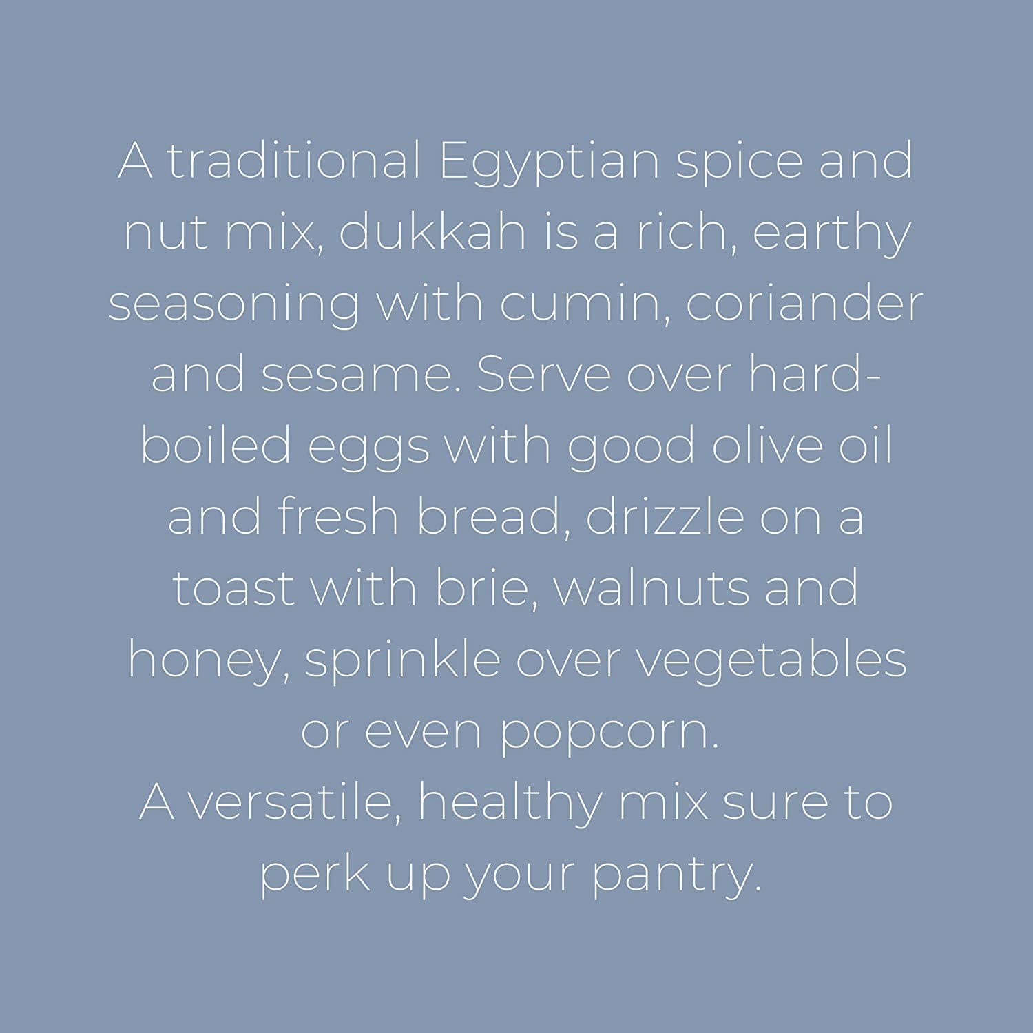 Villa Jerada Dukkah - Egyptian Hazelnut & Spice Blend | Premium Middle Eastern Seasoning with Coriander, Cumin & Sesame | Small-Batch, Handcrafted
