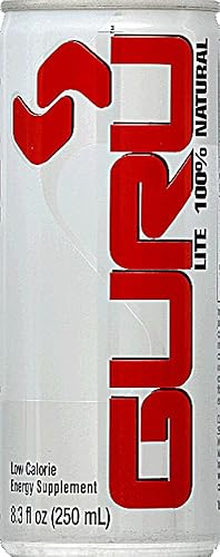 GURU Lite Natural Energy Drink, 8.4 fluid-ounces (Pack of 12)