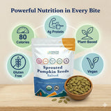 Snacks Solutions Sprouted Pumpkin Seeds (5 oz - Pack of 6, Salted) USDA Organic, Kosher Certified, Rich in Protein