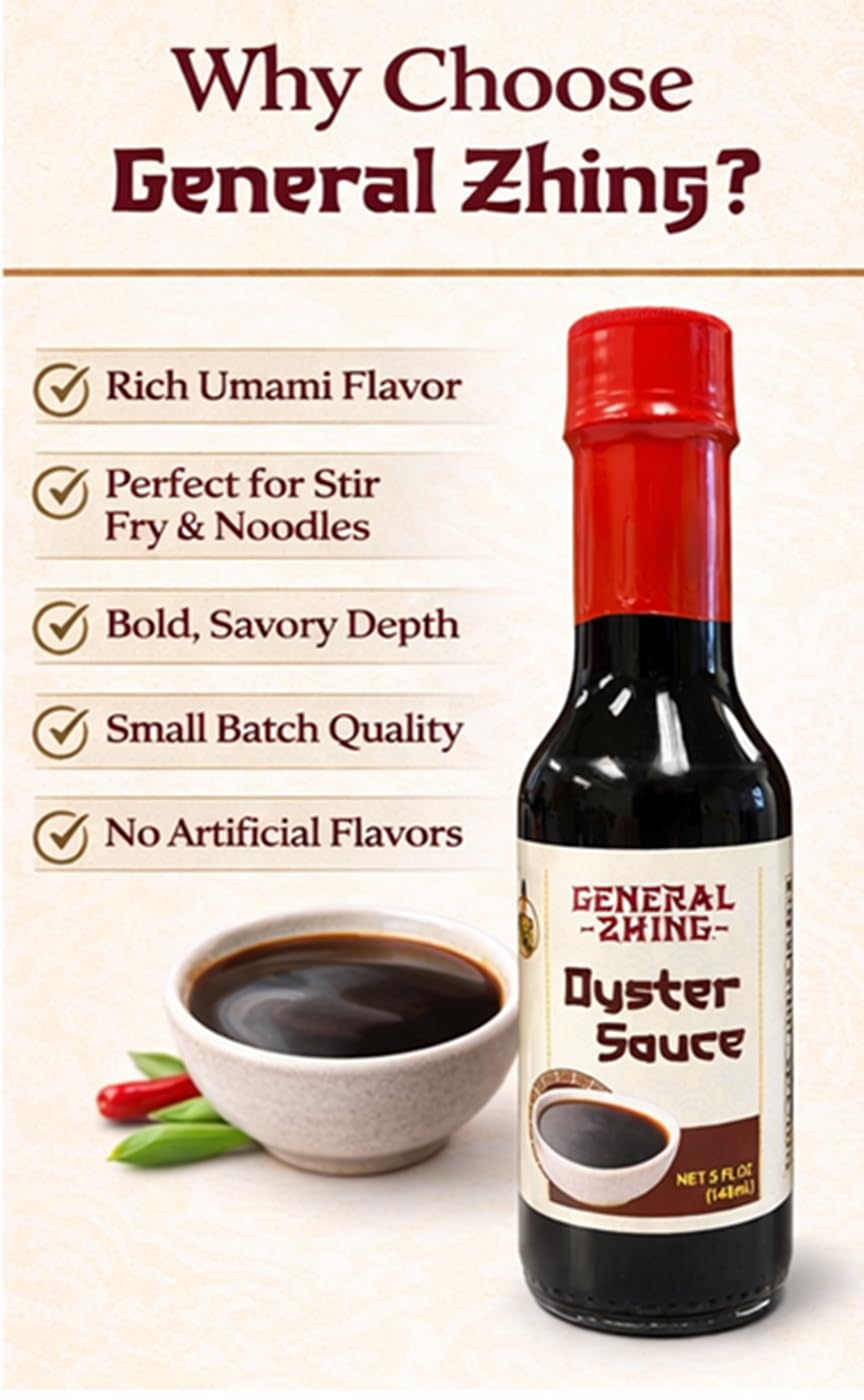 General Zhing Oyster Sauce, Two 5 Ounce Bottles of Asian Oyster Flavored Sauce, Delicious Asian Sauce (2-pack, 10, Fl Oz)