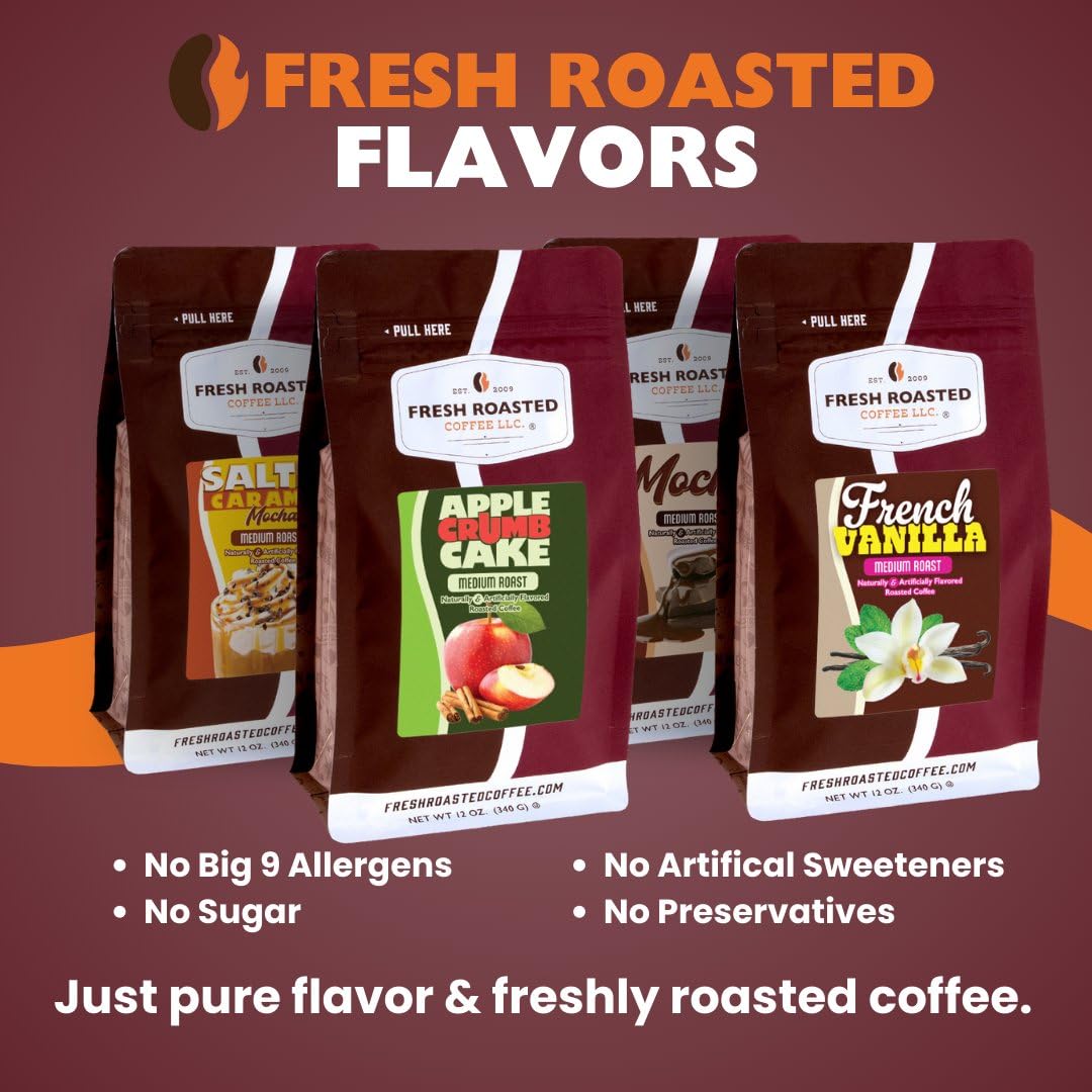 Fresh Roasted Coffee, Jamaican Me Crazy Flavored Drip Ground Coffee, Medium Roast, Kosher, 2 lb (32 oz)