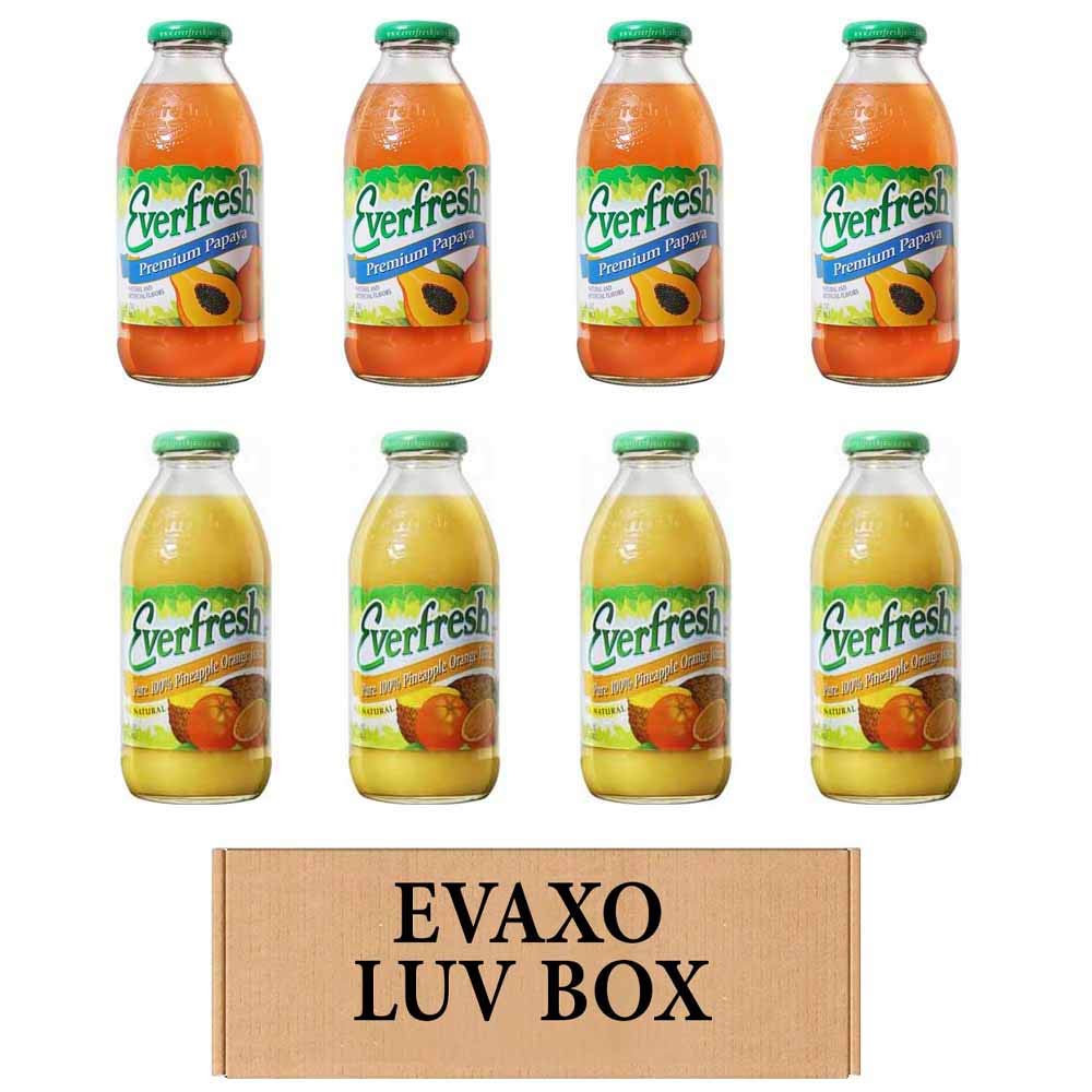 Evaxo Papaya Juice, 16 oz. (8 Count), 100% Pineapple Orange Juice