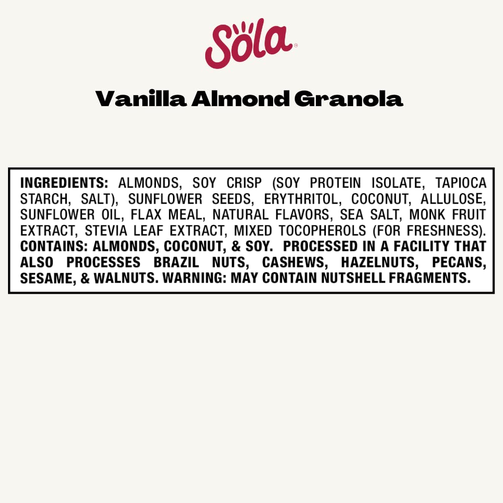 SOLA Vanilla Almond Granola, 11 Ounce