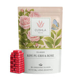 Pu-erh Shu Tea Resin with Rose - Ripe Puer Fermented Dark Tea from Yunnan | Pu’er Tea Concentrate | 30 Individually Wrapped Pieces