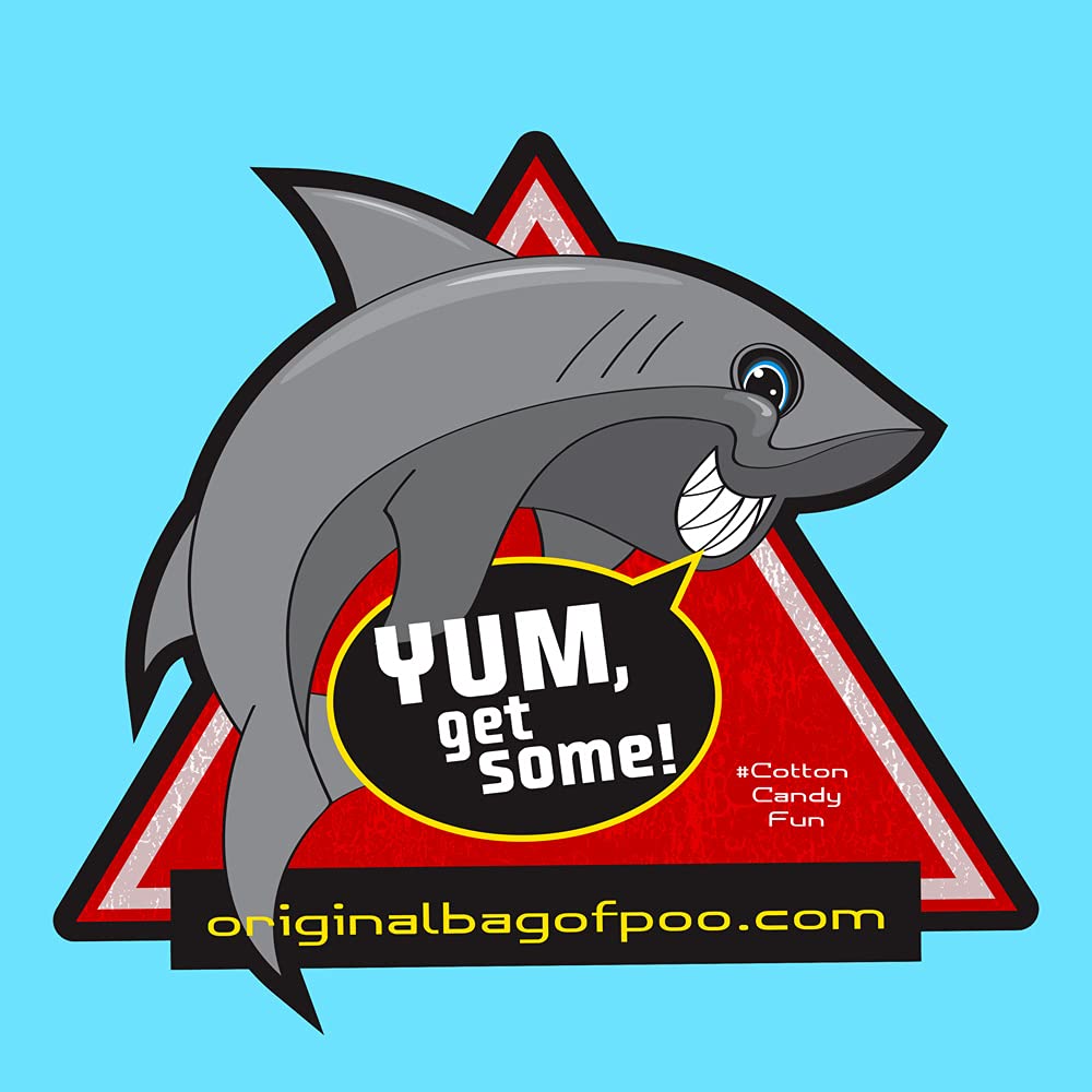 The Original Bag of Poo®, Shark Poo (Vanilla Flavor Cotton Candy) Novelty Poop Gag Gift. Free sticker inside.