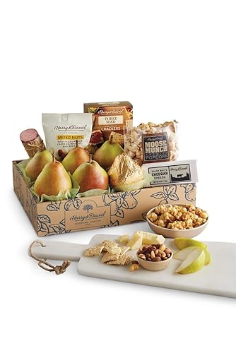 Harry & David Harry's Gift Basket, All Occasions, Birthday, Holiday, Corporate, Food Gift Basket With 6 Pears, Popcorn, Cheese, Mixed Nuts, Sausage
