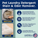 Katziela Enzyme Based Powder Laundry Detergent for Cat Pee, Deodorizer, Urine, Dogs Beds, Pee Pads, Dog Drool, Stain Eliminator 64 Loads