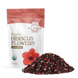 Halo Naturals Organic Hibiscus Flowers Cut & Sifted, 4 Ounces (Hibiscus sabdariffa) USDA Certified | Resealable Pouch| Packaged in The USA